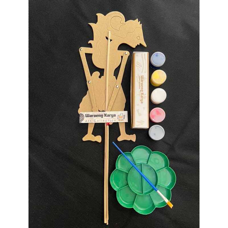 

RB Wayang kertas karton hard board + cat 5 warna primer+palet+kuasprakarya edukasi anak SD SMP SMA