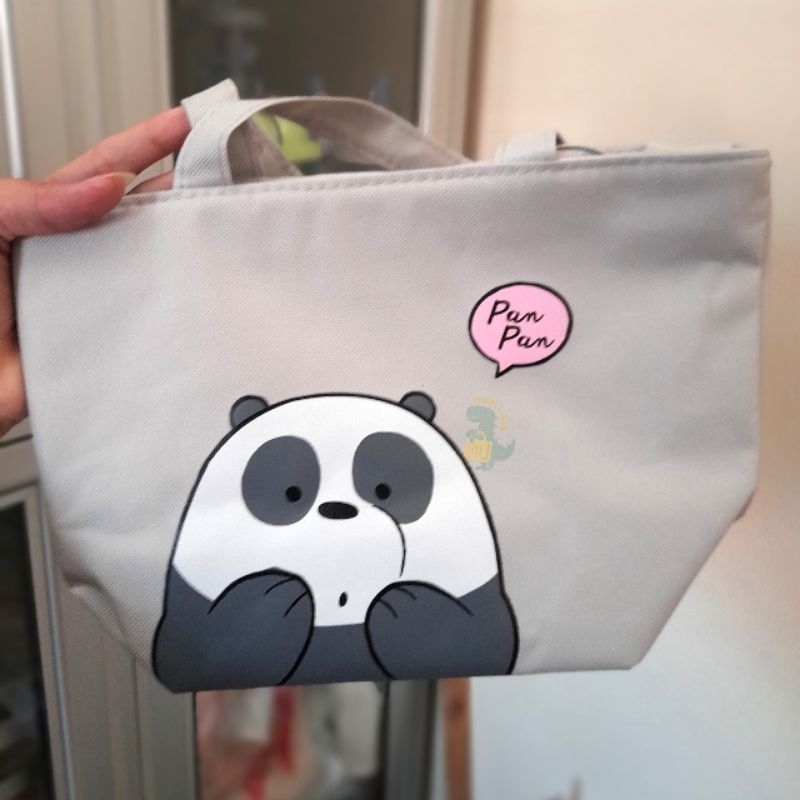MINISO We Bare Bears Lunch Bag Tas Bekal Wbb Insulated Bento Bag Wadah Bekal Anak