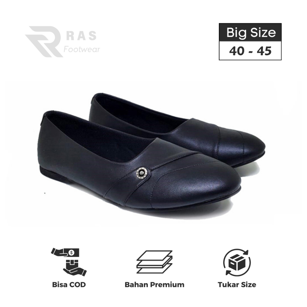 RAS Hanna - Pantofel Wanita Ukuran Jumbo 40 41 42 43 44 45 | Flat Shoes Big Size