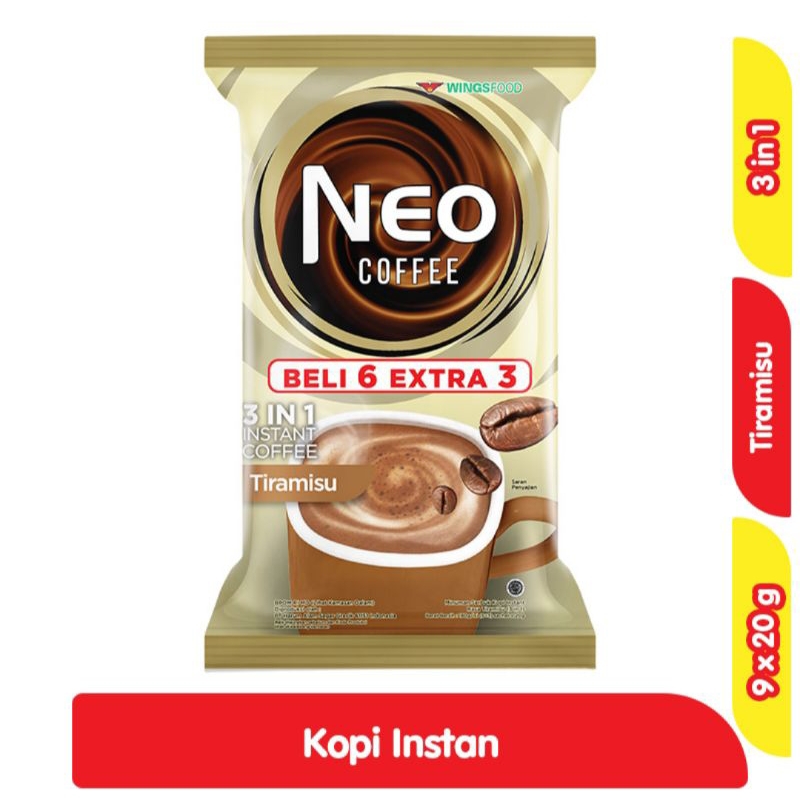 

NEO Coffee 3in1 Tiramisu Bag 9 x 20 g