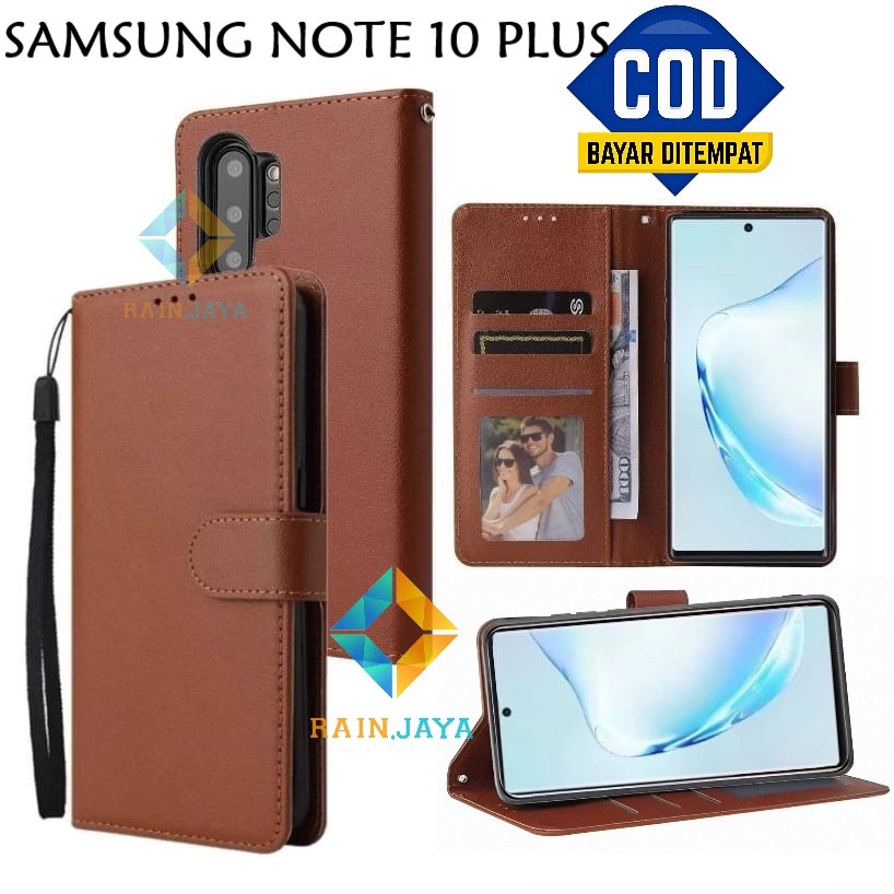 Flip Case Samsung Note 10 Plus Leather Case Premium Flip Cover Wallet
