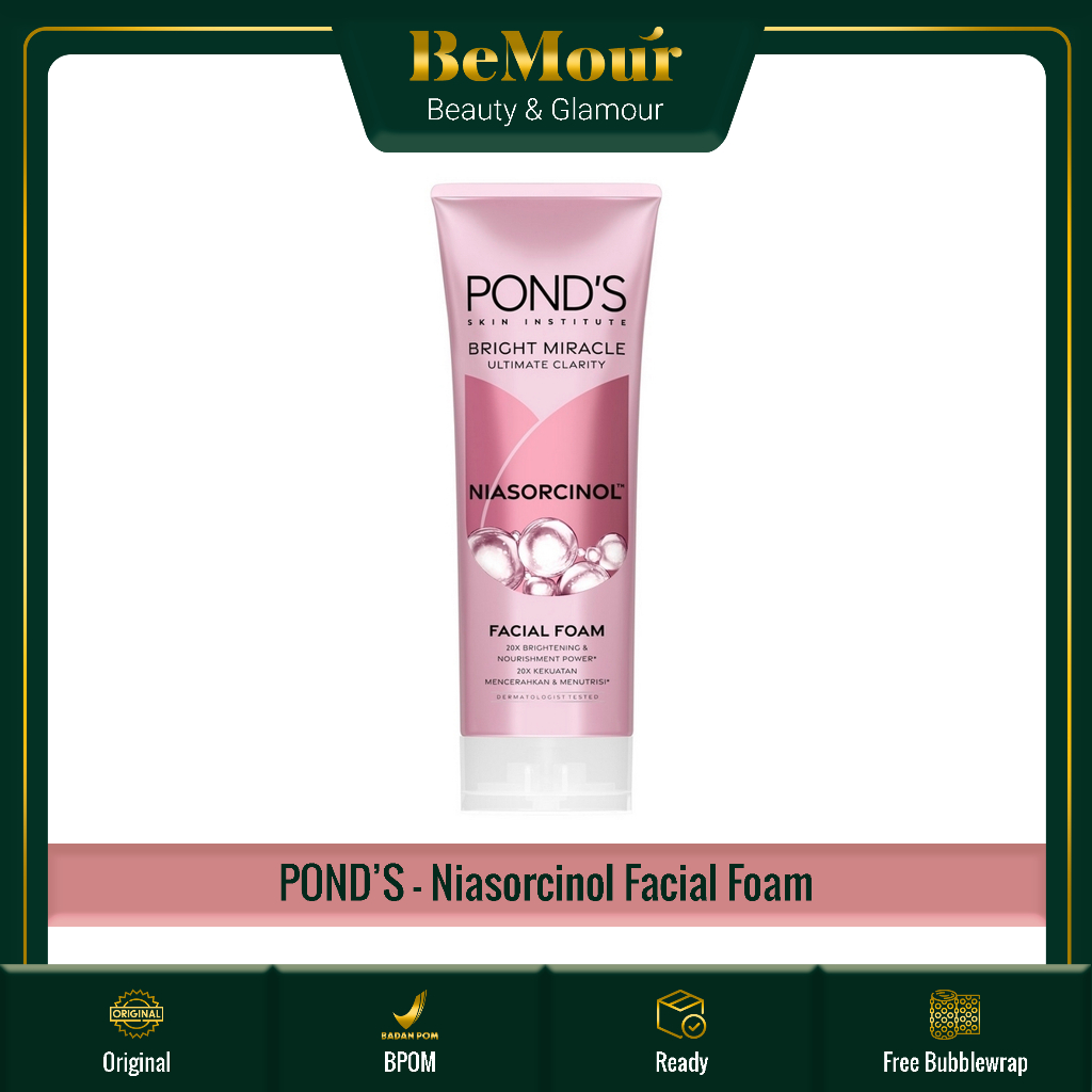 POND'S - BRIGHT MIRACLE ULTIMATE CLARITY NIASORCINOL FACIAL FOAM ( 50 | 100 g ) - Sabun Cuci Muka Pe