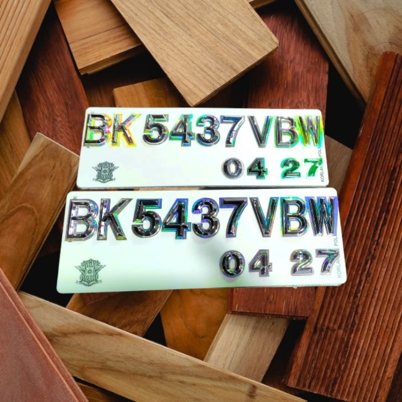 Plat timbul Chrome Lancip List hologram Motor