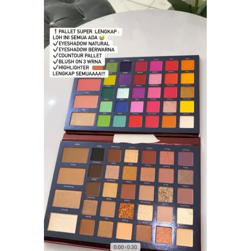 PALLET EYESADOW LENGKAP 64 WARNA BLUSH ON, COUNTOUR, HIGHLIGHTER, EYEAHADOW