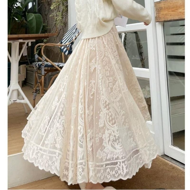 9722 Fashion kostum bawahan rok panjang mekar megar katbol katunbolong bangkok bkk pesta party konda