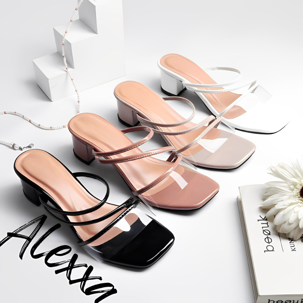 Sandal heels wanita Alexxa hak tinggi 5cm - Sendal wanita hak tinggi