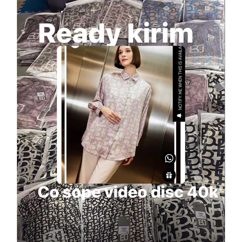 Benang Jarum Nata Oversized Shirt - Monogram Pink