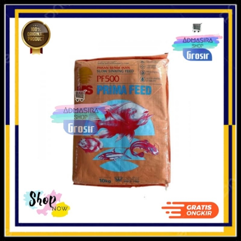 PF 500 PF800 PF1000 1sak 10kg Pelet Ikan Prima Feed Cupang Benih Molly Lele PF 500 10 KG