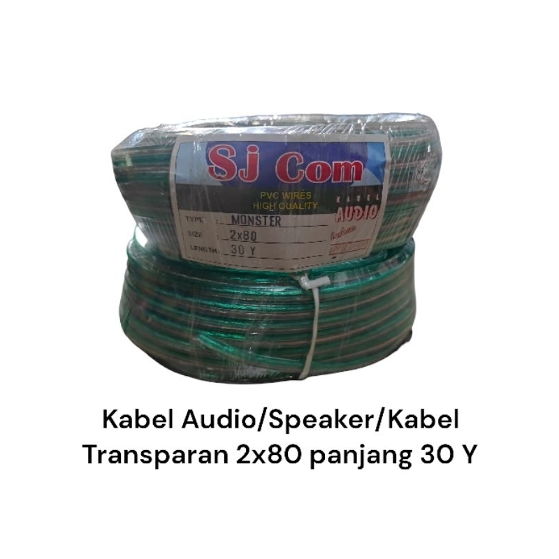 Kabel Audio / Speaker / Kabel Transparan 2x80 Panjang 30 Yard
