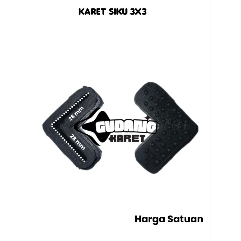 Karet Siku 3x3 / Karet Rak Besi Siku 3x3 / karet Meja / Karet Kursi