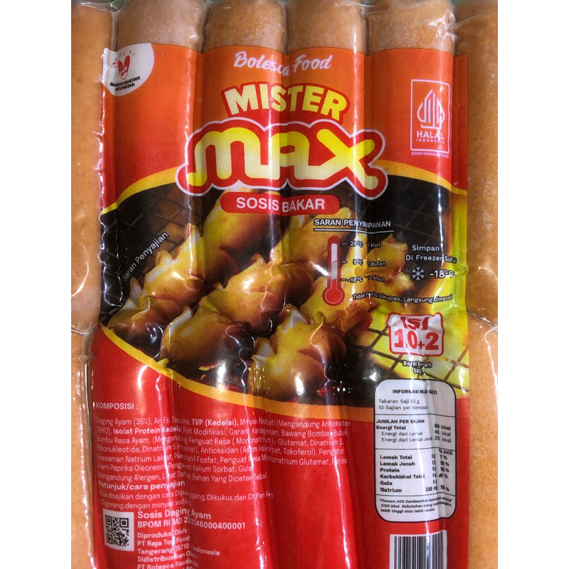 

MISTER MAX SOSIS BAKAR ISI 12 550 GR PROMO