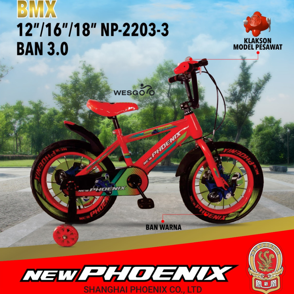 SEPEDA ANAK LAKI "NEW PHOENIX BMX NP-2203-3 BAN 3.0"    BMX BAN 3.0 WOFA 603