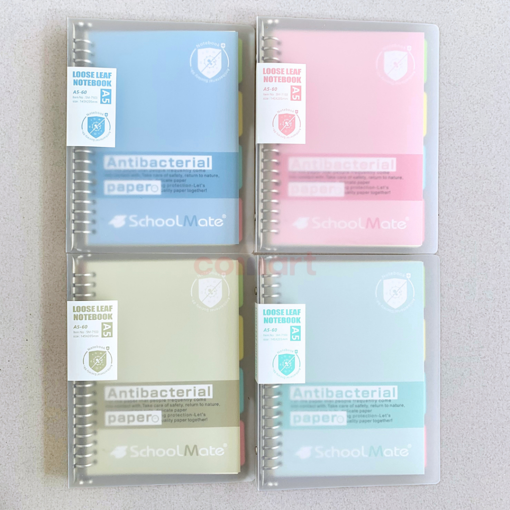 

Map Binder Notebook Antibacterial SM7103 - A5 B5 - Binder Note Plus Loose Leaf dan Divider - Binder File - Binder Campus - Map Binder Ring Besi - Bisa Diisi Ulang - Binder Papper