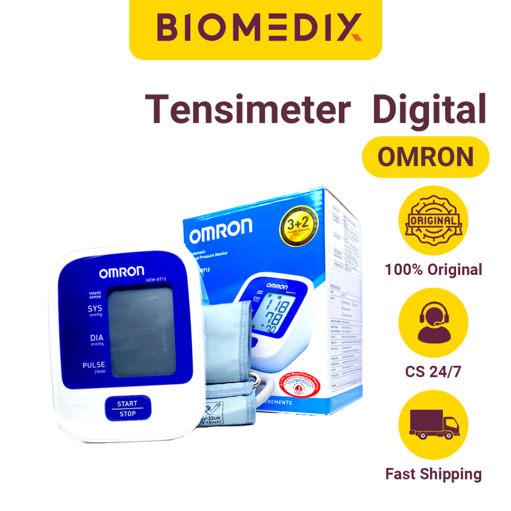 Omron Digital Tensimeter Hem 8712 Tensi Omron / Alat Pengukur Tekanan Darah /Tensimeter Digital Omro