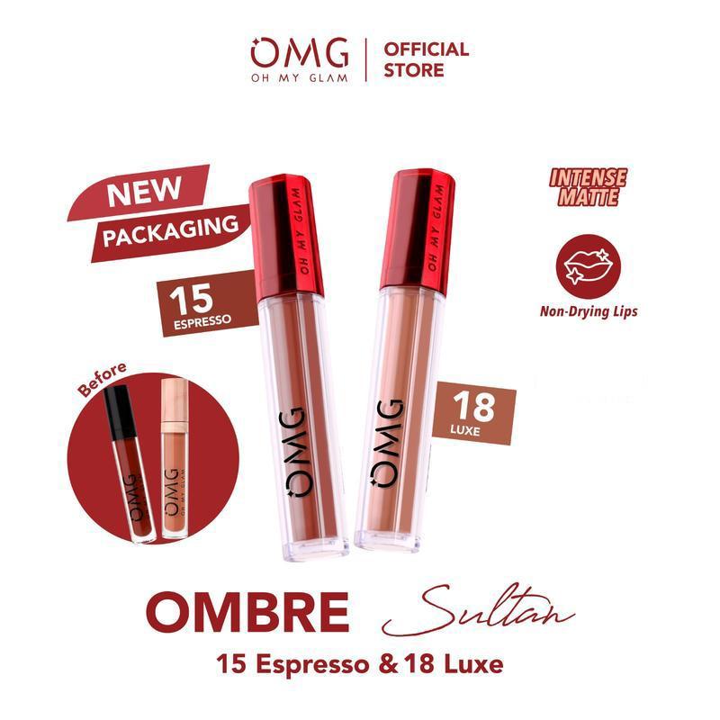 [OMBRE SULTAN] OMG Oh My Glam Mattelast Lip Cream Socialite - Lip Cream Matte Dengan Warna Intense, 