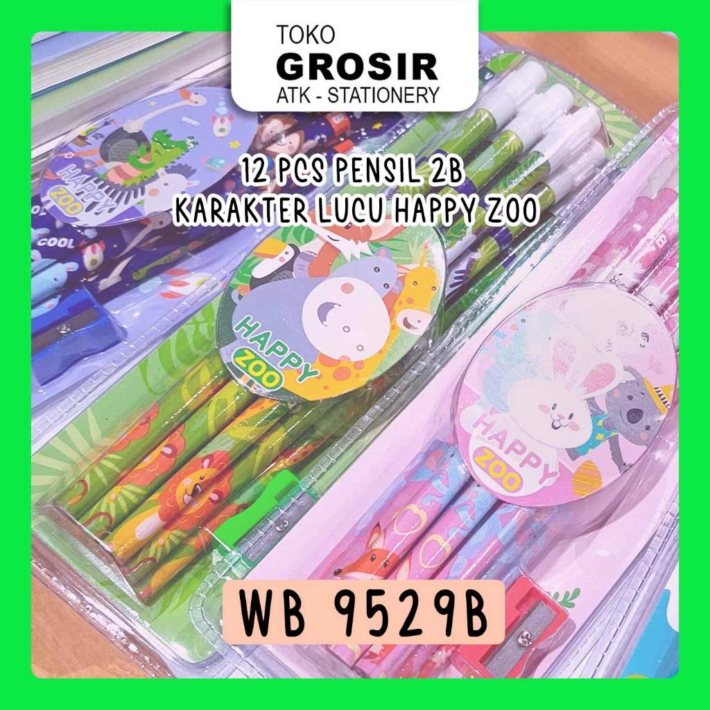 

1 Pack Pensil 2B Dengan Ujung Penghapus Isi 12pcs - WB 9529B