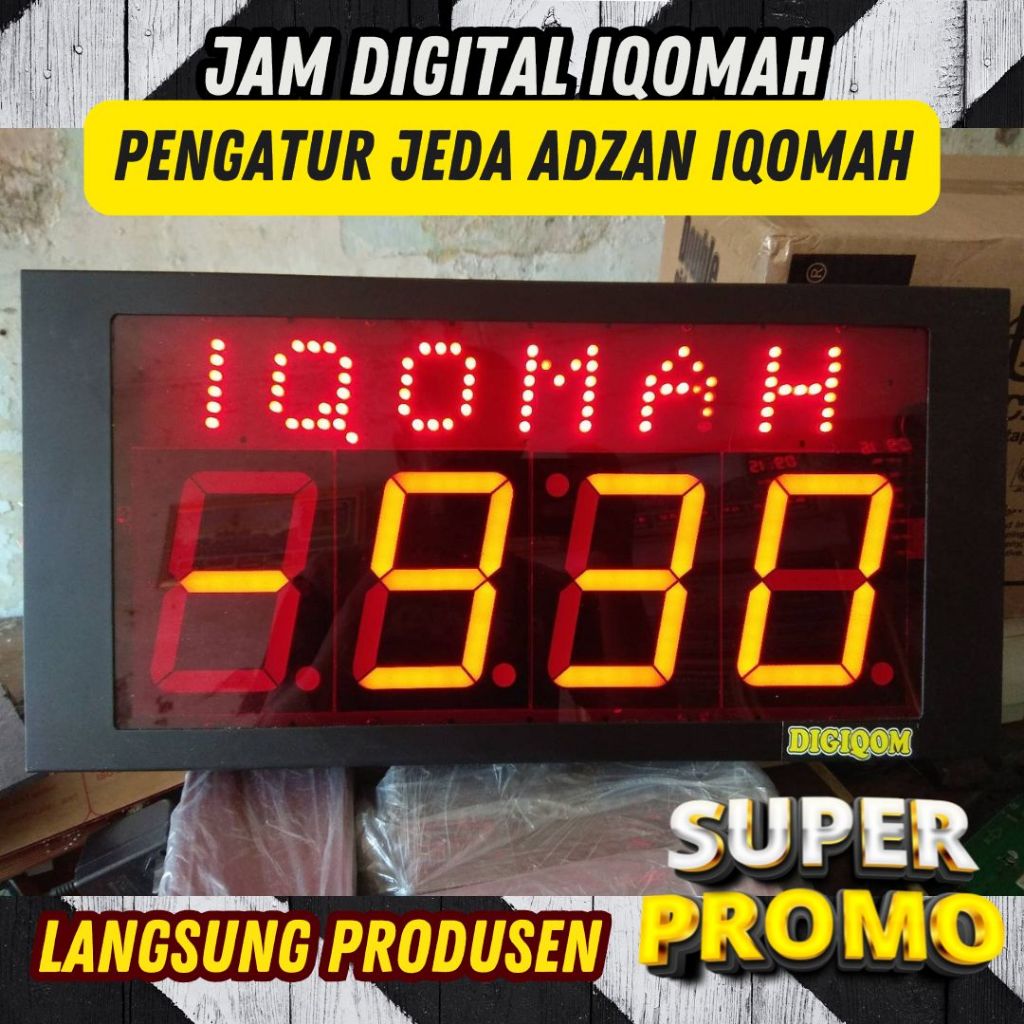 timer iqomah sholat | jam iqomah digital led manual counter running text jam masjid