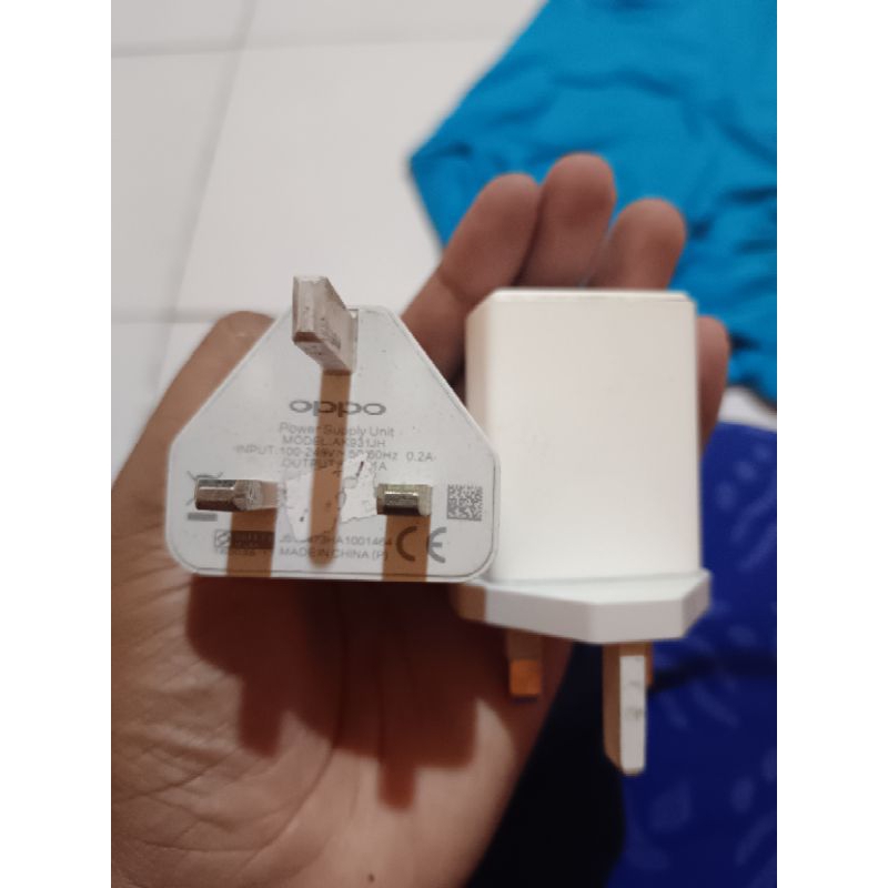 adaptor charger original cabutan HP oppo 1A besar kaki 3