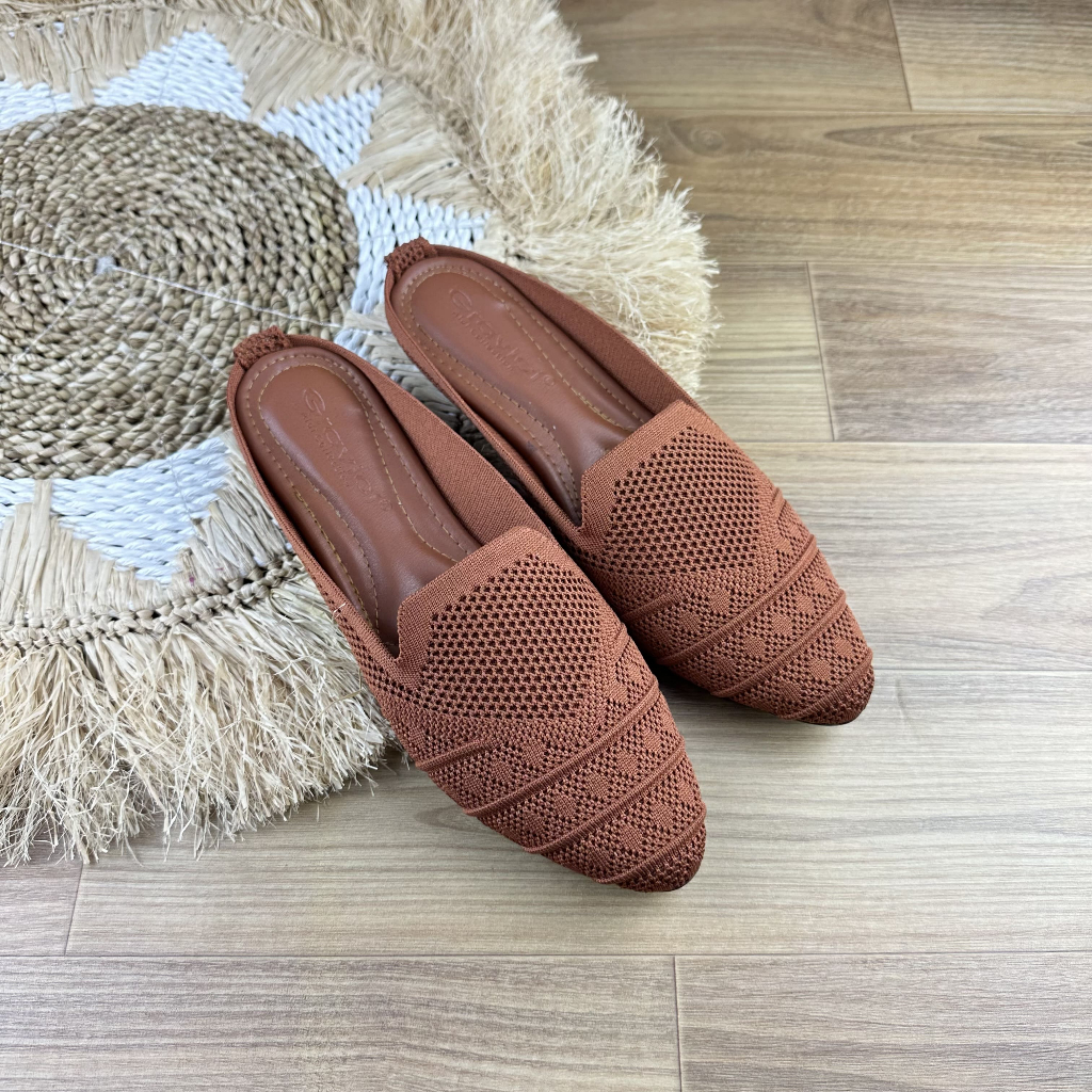 GRAVICI - SANDAL FLAT RAJUT WANITA TRENDY JA-100