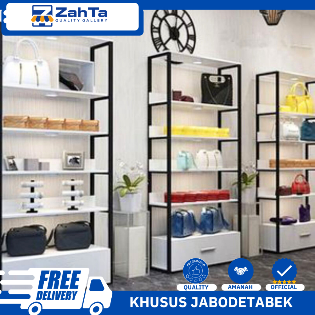 ZAHTA - RAK DISPLAY TOKO KOSMETIK/PAKET ISI 3 RAK/RAK DISPLAY