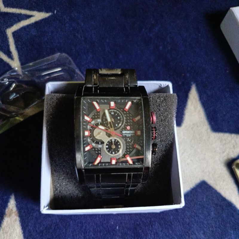 jam tangan kotak original expedition chronograph preloved second bekas