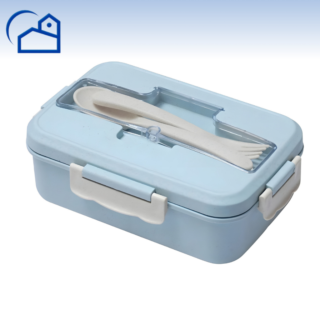 CUCI GUDANG CUCI GUDANG Lunch Box Set Kotak Makan Bekal 1L Free sendok garpu set 31003 NO BOX