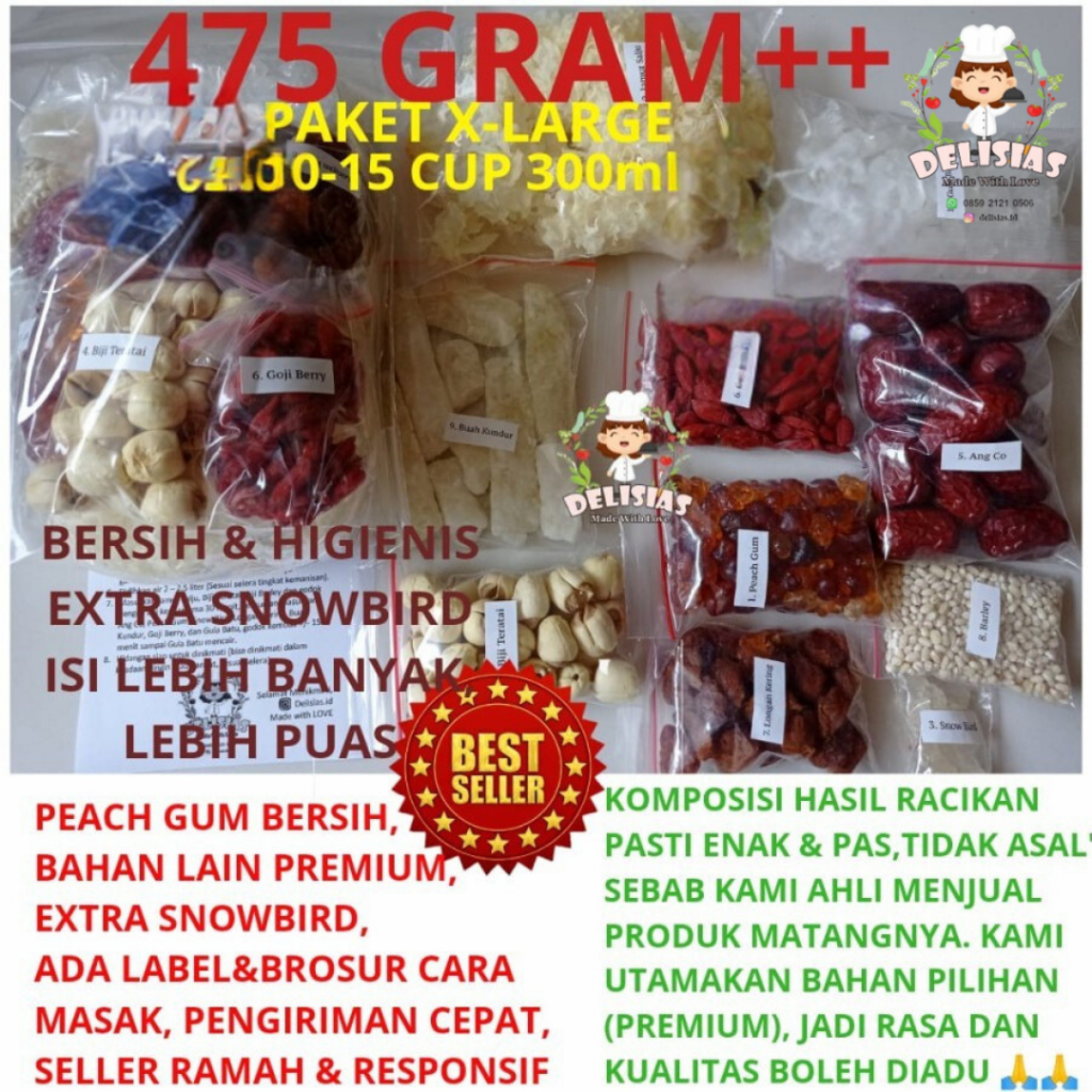 

Peach Gum TERBANYAK!Paket XL 475G++ 10-15 CUP Ukuran 300ML