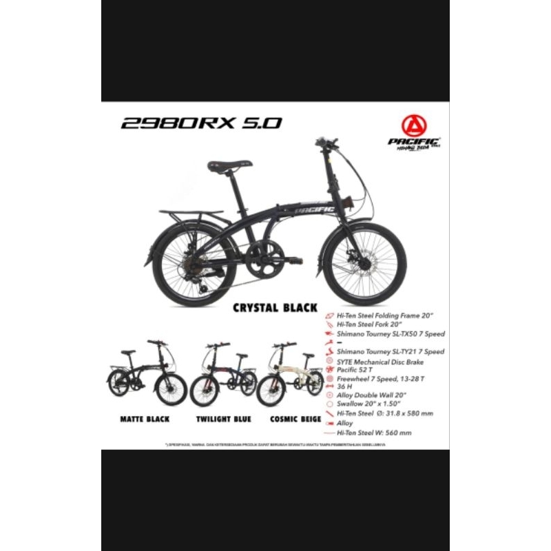 Sepeda Lipat 20 inch Pacific 2980 RX 5.0 cakram