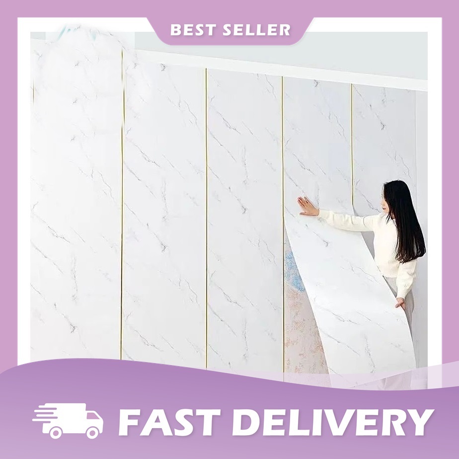 Wallpaper Motif Marmer L 60 x P 300 GLOSSY Sticker Dapur anti minyak marble backdrop tv mewah-MARMER