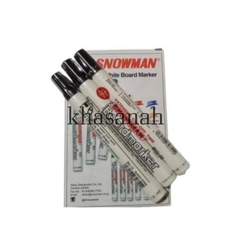

spidol snowman white board / white board marker / spidol bisa dihapus warna hitam