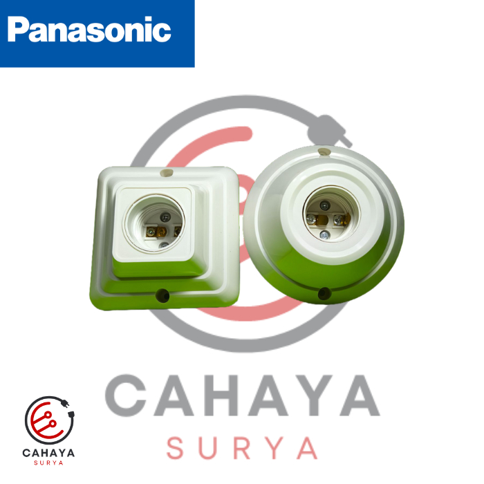 Fitting lampu plafon panasonic bulat/ petak