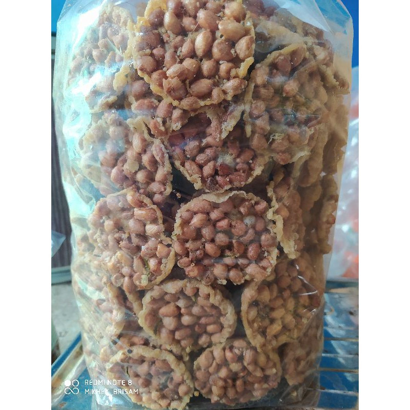 peyek full kacang peyek kacang bulat 1 bal 2 kg peyek mini