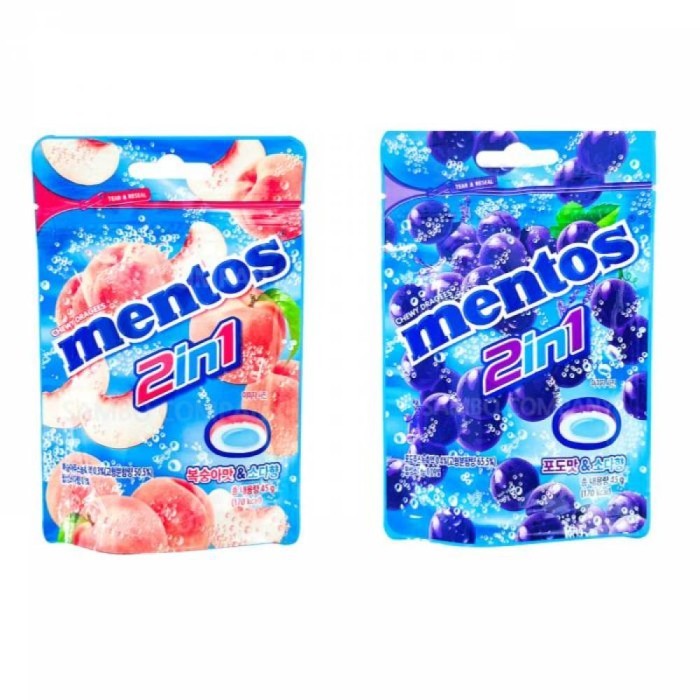 

Mentos Korea 2 in 1 Soda Peach/Grape