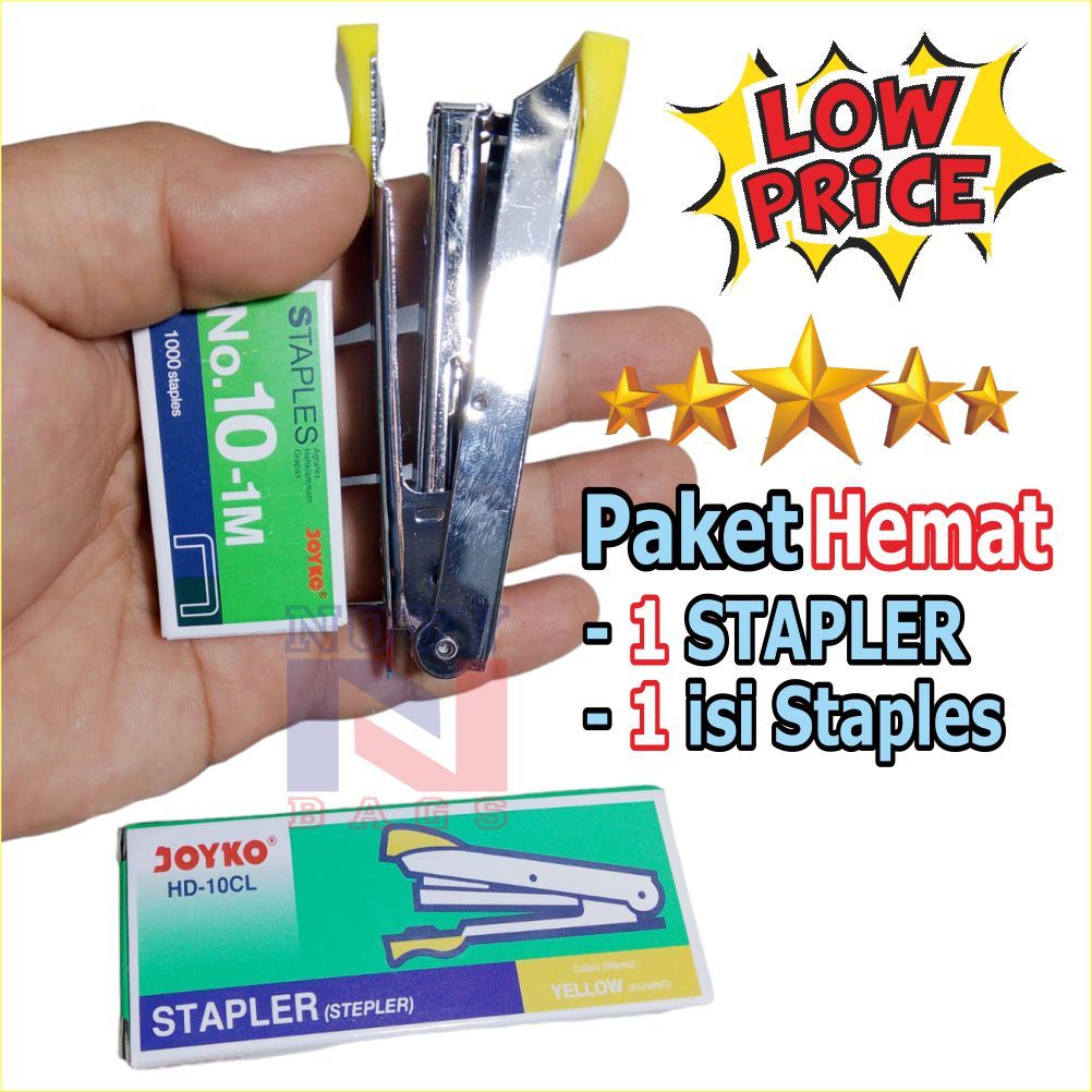 

STEPLER DAN ISI STEPLER PAKET HEMAT STAPLER JOYKO HD 10CL + ISI STAPLES, STAPLES + ISI STAPLES