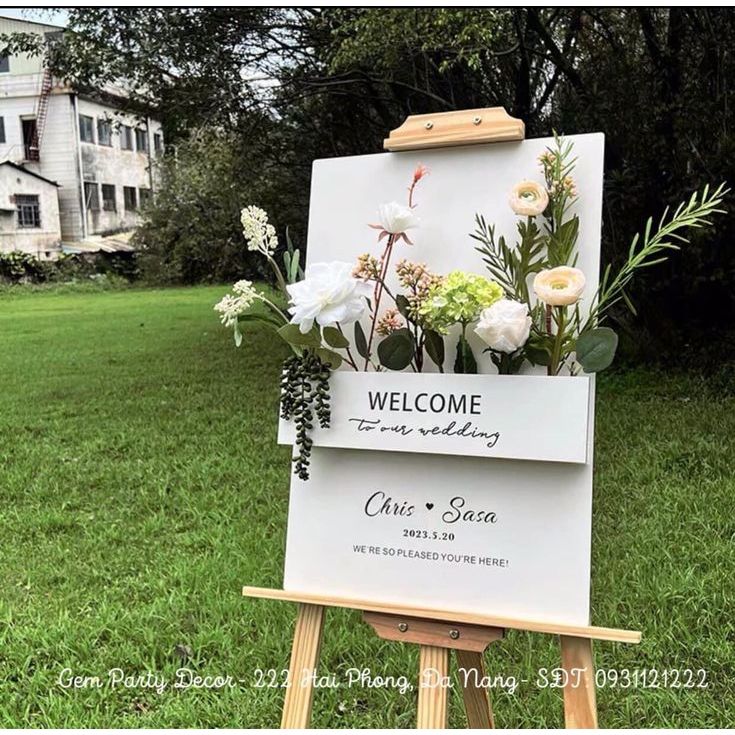 PROMO Termurah Flower Box Flower Sign Wellcome Sign Wedding Sign Papan Nama AESTHETIC