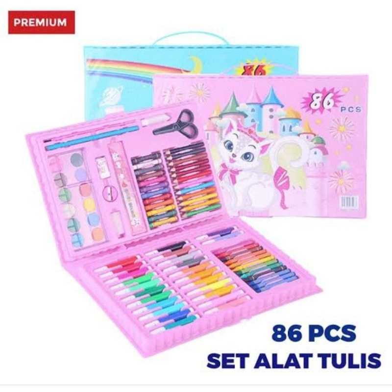 

Crayon set 86 pcs pensil alat mewarnai