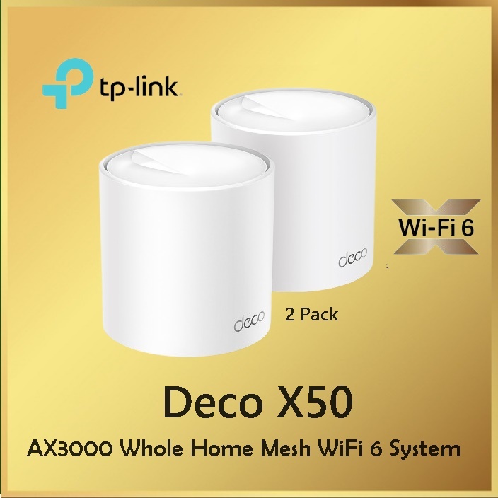 TP-Link Deco X50 ( 2 Pack ) AX3000 Whole Home Mesh WiFi 6 System X 50