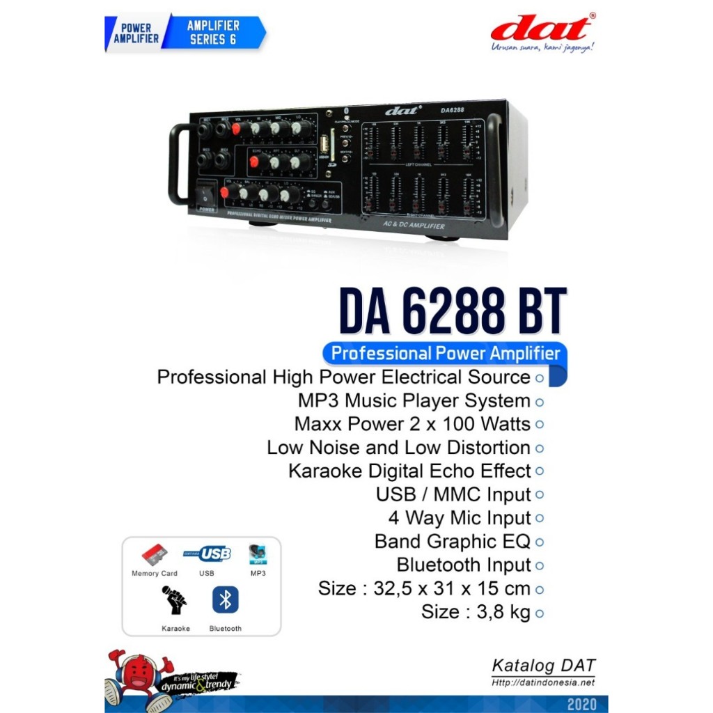 AMPLIFIER DAT DA 6288 ampli dat DA6288 DAT 6288 bluetooth usb equaliser