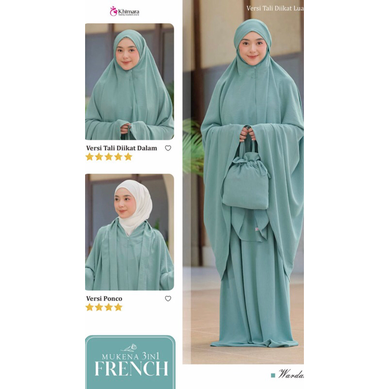 mukena french 3in1 khimara