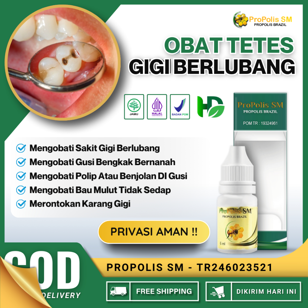 Obat Tetes Sakit Gigi Berlubang, Obat Gusi Bengkak Berdarah Bernanah, Hilangkan Bau Mulut, Sariawan,