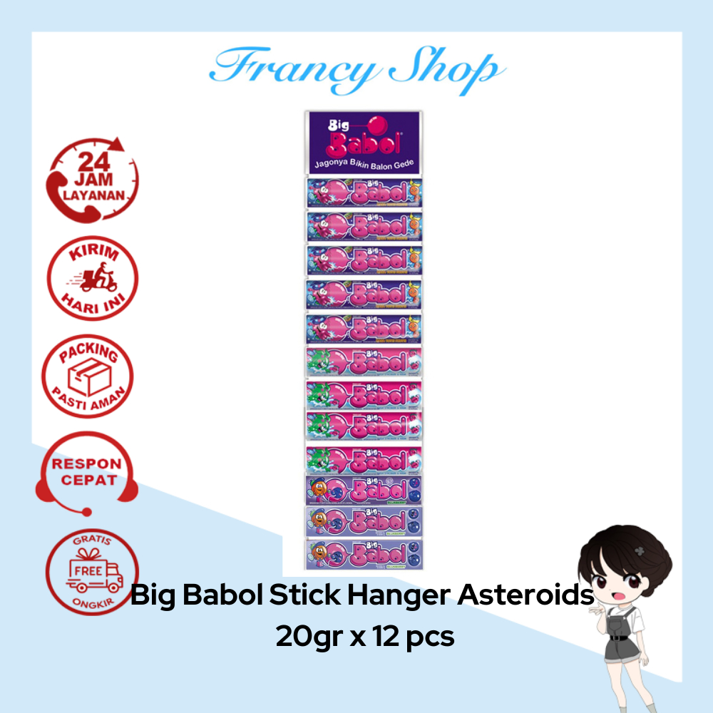 

Permen Karet Big Babol Stick Asteroids Renceng Gantung Hanger 12x 20 gr