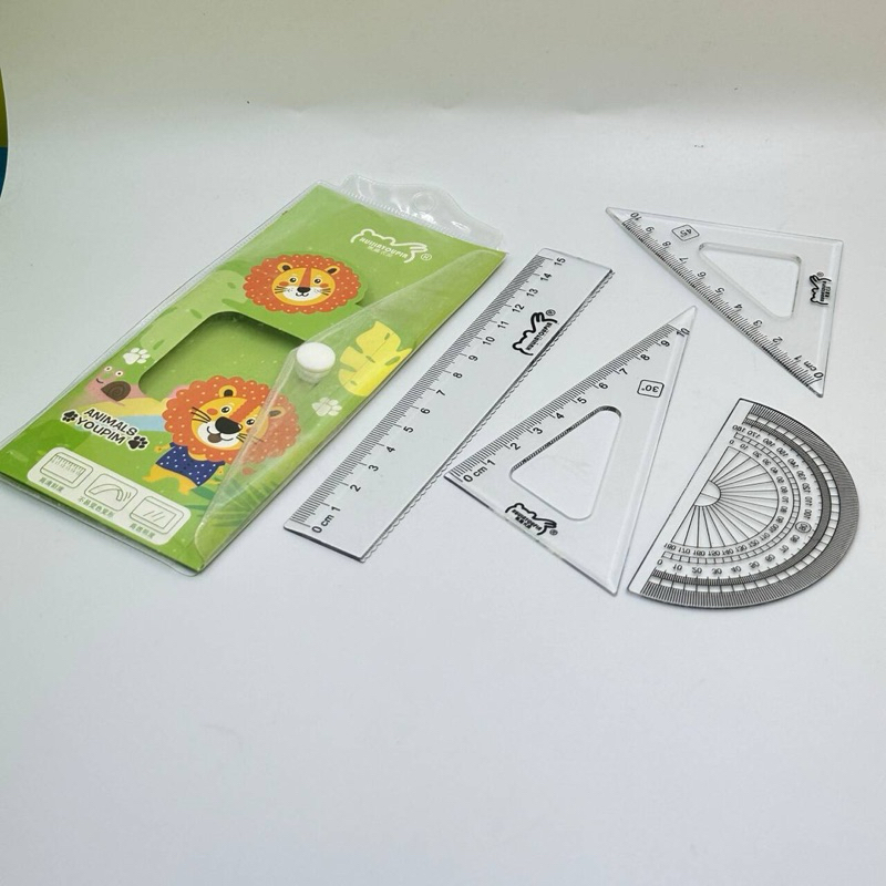 

Penggaris Set Isi 4 Model Penggaris Alat Tulis Menggambar Matematika Berhitung Busur Segitiga