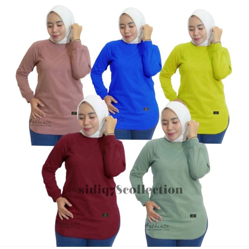 KAOS FST Kaos OVaL Wanita // Atasan wanita // Baju Tangan Panjang Wanita Model Body Oval Kaos JUMBO 