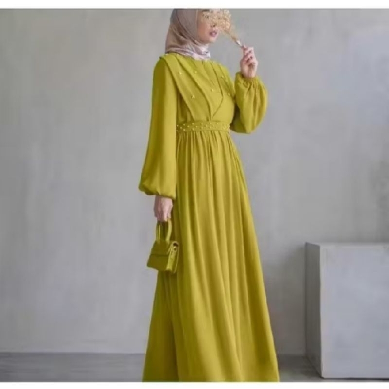 maxy dress gamis pesta bahan ceruti