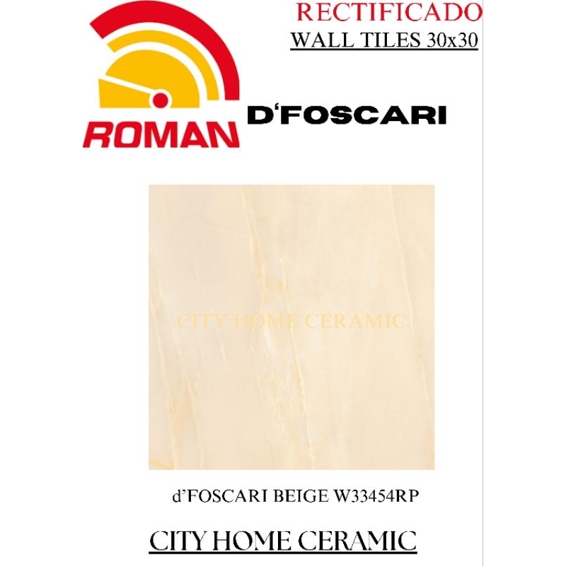 ROMAN d'FOSCARI BEIGE W33454RP 30x30/KERAMIK LANTAI_KAMAR MANDI