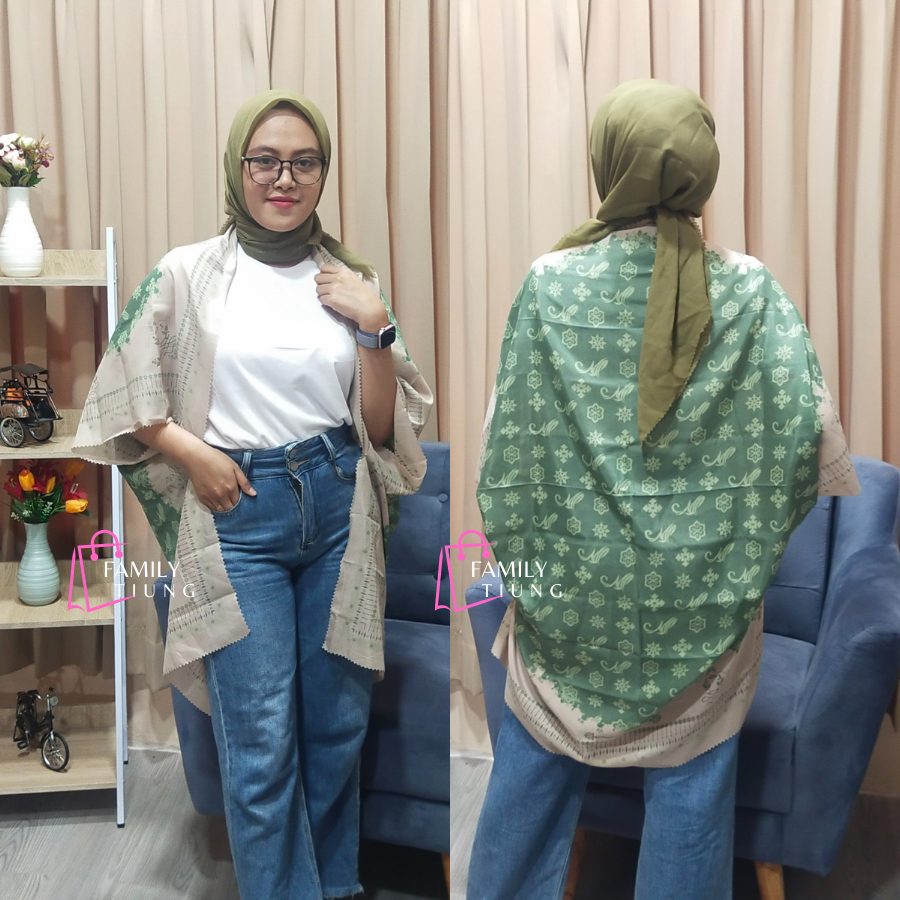 (READY) Outer Scraf Voal Premium Brik Hijau/ Outer Scarf Batwing