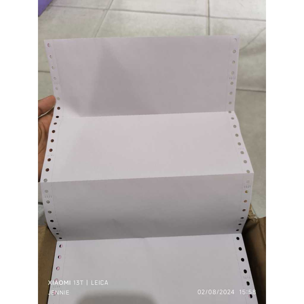 

Continuous form 1 ply bagi 3 - rangkap 1 A4 bagi 3 9.5 x 11/3