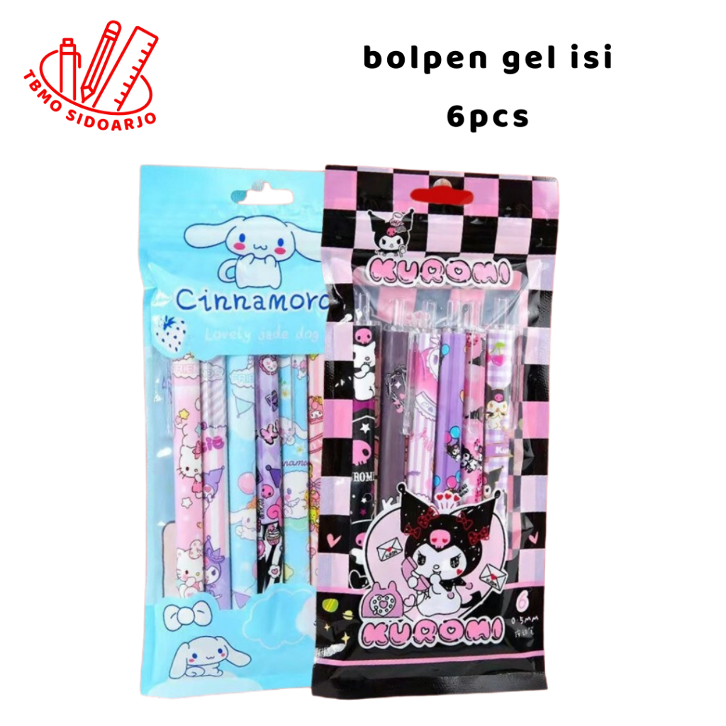 

TBMO Bolpen Gel Cetekan Motif Snrio Isi 6 Pcs