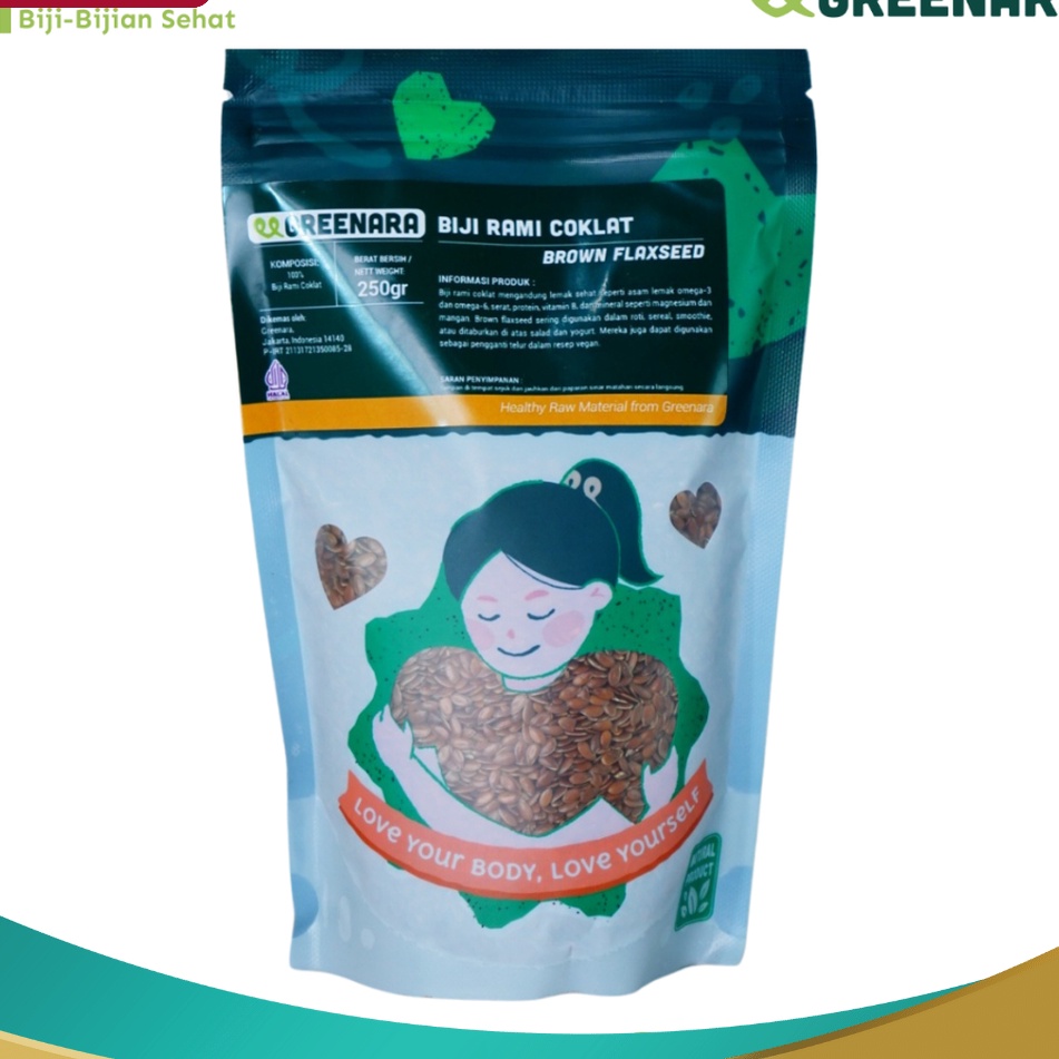 

TUNGGU APALAGI Greenara Biji Rami Coklat 25gr Natural Brown Flaxseed