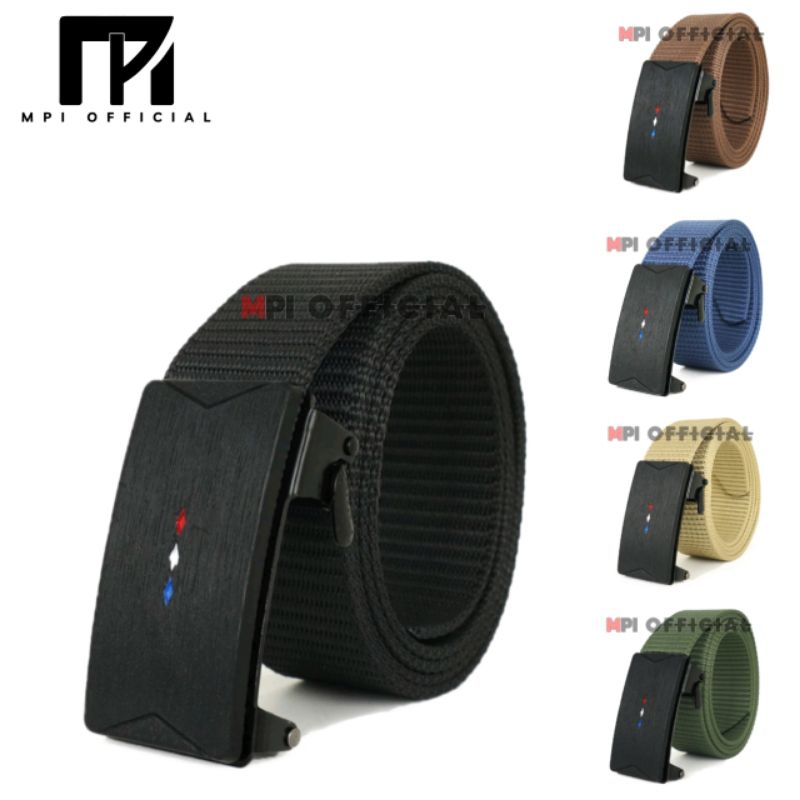 Sabuk Ikat Pinggang Pria Nylon Canvas Gesper Pria Polos Sabuk Tipe Rell Nylon Canvas